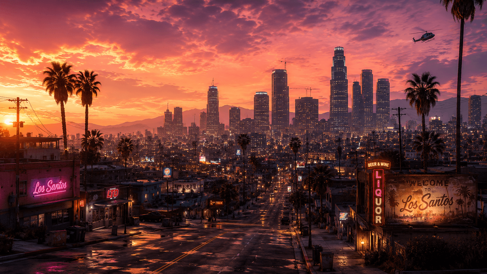 Ciudad de Montunos al atardecer